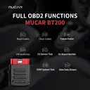 MUCAR BT200 Car Diagnostic Tool, Full System OBD2 Scanner with 15 Service Reset Functions, Live Data & Diagnostic Report, Supports 115+ Vehicle Brands, Lifetime Free Full System & OBD2 Functions image 1