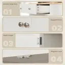 HOMCOM Kitchen Floor Cabinet Side Storage Cupboard Multi-use Sideboard Table with Solid Wood Top, Adjustable Shelf,Drawer for Dining Room, Living Room,Hallway image 6