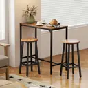 HOMCOM Bar Stools Set of 2, Industrial Breakfast Bar Stools with Footrest, Round Barstools, for Kitchen, Dining Room, Living Room, Brown image 7