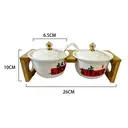 Chinese Style Ceramic Canister Set, White Porcelain Storage Jars with Bamboo Tray for Kitchen Countertop
​​2-Pack Seasoning Jar Set with Spoons, "Meal" and "Slim" Calligraphy, White Ceramic with Wooden Holder​​ image 1