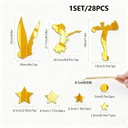 WhereHike Lot de 8 stickers miroir en PVC La Fée Clochette 22 x 20 cm - Doré image 2