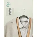 Velvet Hanger, 42.7x22x0.6cm, Silver and Grey, Set of 20 image 2