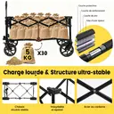 Sekey Chariot XXL Pliable avec Freins 150 l 150 kg, pneus Larges Tous Les terrains, breveté Pliable dans 4 Directions, Aucun Assemblage nécessaire, XXL 4020, Noir image 2