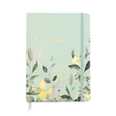 Jubiluu A5 Hardcover Notebook with Lined Pages - 96 Sheets (100g offset paper), Bookmark & Elastic Band -Classic Cream Ruled Journal for Writing, School, Office, and Gifts-Mint Green Floral Whimsy image 0
