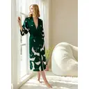 IZURIA silk-like printed emerald robe  XL image 4