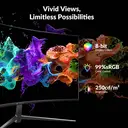 CRUA 27" Curved Gaming Monitor | FHD 1920x1080P 144Hz 1800R VA-scherm, 120% sRGB, AMD FreeSync, HDMI & DP, Wandmontage – Zwart image 1