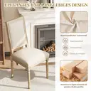 Chaises de salle à manger Ckaff, Ensemble de 2, Chaises de cuisine, Chaises de lecture de patio, Chaise rembourrée avec dossier carré, Chaise de salon, Chaises de table de toilette, Chaises de bureau pour chambre, cuisine, salle à manger. image 4