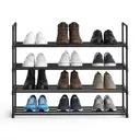 Ochama x SONGMICS  Schuhständer 4 Ebenen, Schuhaufbewahrung, aufrecht oder umgedreht, für 20-25 Paar Schuhe, stapelbar, schwarz image 1