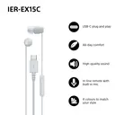 Sony IER-EX15C USB-C Wired Earbuds (White) image 2