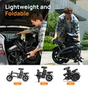 Vélo électrique pliable 14 pouces – Batterie 48 V 7,5 Ah (autonomie 40-60 km), moteur 250 W Gris image 7