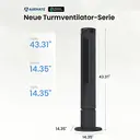 Airmate ultraleiser Turmventilator, Turbo-Luftzirkulationsventilator, 65° Weitoszillation, 11,89m Fernluftzufuhr, bürstenloser DC-Motor, 12 Windstufen, 3 Modi & 12H-Timer, schlanker Standventilator mit Fernbedienung für Schlafzimmer Büro image 7