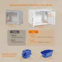 Feandrea Cat Litter Box Enclosure, 85 x 49 x 50 cm, Cloud White, Dog-Proof Design, Reduces Litter Track-Out, Suitable for Adult Cats / Large Breeds image 4