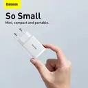 Baseus Compact 20W USB-A/ USB-C Charger - White【EU】 image 3