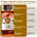 IAGREEA Slow Cooker, 2.6L 1000W Small Crock Pot with Steamer - 2 Heat Manual Control Slow Cooker, Non-Stick Electric Pot for Raman, Soup, Noodles, Steak, Oatmeal, Rapid, with Temperature control image 6
