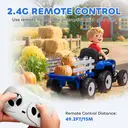 HOMCOM Kids Electric Car, 12V Electric Ride on Tractor and Trailer with Detachable Trailer Remote Control, USB, Horn, Lights, image 6