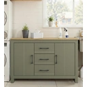 Galano Buffet 2 portes 3 tiroirs Galano Limestone - L 119 x l 39.5 x H 76.6cm, Pour salon - Couleur Vert Foncé image 1