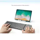 VoxorAI B033 opvouwbaar Bluetooth-toetsenbord met touchpad en numeriek toetsenblok, draagbaar draadloos toetsenbord van volledig formaat met trackpad voor pc, laptop, iPad, tablets en smartphones, siliconen leren hoes, zwart image 1