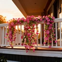 Yuejia Lot de 4 bouquets suspendus de fleurs artificielles en soie liseron rose - 75 cm image 2