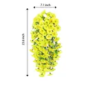 Yuejia Lot de 4 bouquets suspendus de fleurs artificielles en soie liseron jaune clair - 75 cm image 2