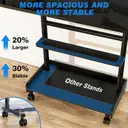 TV Stand on Wheels for 40-86 Inch LCD LED OLED Flat Panel Plasma TVs, Height Adjustable TV Floor Stand with Shelf TV Trolley with Wooden Base Max VESA 600x400mm up to 68 kg, Black image 8