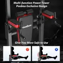 Pooboo Multifunction Power Tower with Bench and Rock Climbing Grip Pull Up Bar Dip Station for Home Gym Workout Strength Training Fitness Equipment image 5