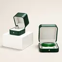 Oirlv Écrin à bijoux en cuir premium avec fermoir à bouton métallique blanc - Vert foncé image 7