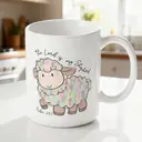 Alphynix 1 Mug Le Seigneur est mon Berger, 33cl tasse à café chrétienne inspirante avec mouton mignon et Psaume 23:1, cadeau réconfortant pour croyants,Le cadeau de la saint-valentin, cadeau d’anniversaire image 1