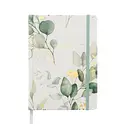 Jubiluu Carnet A5 à couverture rigide texturée, à réglure lignée - 96 feuilles (papier offset 100 g/m²) - Marque-page et bande élastique - Carnet réglure lignée crème classique pour l’écriture, l’école, le bureau et pour offrir - Blanc éucalyptus image 0