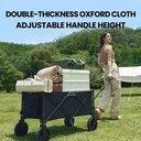 ochama Collapsible Compact Camping Wagon 127L Off-White, 200kg Load Capacity, 250L Stackable Capacity, Dual Brake 360° Swivel Wheels, Space-Saving Storage, Heavy-Duty Spray-Painted Steel Tubes, Perfect for Camping, Picnics, Vending, Shopping, Grocery Runs & Moving image 2