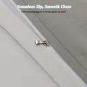 MENDALE Parure de lit avec housse de couette 155 x 220 cm et 2 taies d'oreiller 80 x 80 cm - Gris/Blanc image 7