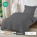 LeBonsoir Dark Gray Bedding Duvet Cover Set，135x200cm/50x75cmx1 Breathable Durable Soft Comfy， with Zip， 2 Pieces， Includes 1 Duvet Cover & 2 Pillowcases，NO Comforter image 0