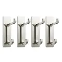 JORDAN&JUDY No-Drill Strong Adhesive Hooks, 4-Pack, Stainless Steel, Damage-Free, Over-Door Storage, Silver image 0