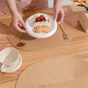 PP Placemats Set of 6 for Dining Table，PP oval placemat BL straw yellow，Washable Woven Vinyl Non-Slip 18x12 inches Placemat Heat-Resistant Durable Table Mats for Dining Table Easy to Clean image 6