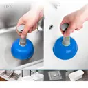 Blue TPR Plunger with 12cm Diameter Head and 12cm Plastic Handle, Durable Suction Tool image 3