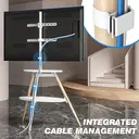 5Rcom TV Floor Stand for 32-65 Inch LED LCD OLED Screen Max VESA 400x400mm Max Load 40kgs White image 4