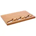 Maison by Premier Acacia Wood Cheese Board with Three Knives, Durable Cheese Serving Board with Knife Storage image 0
