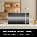 Caso Design MG 25 Ecostyle Ceramic Microwave Oven with Grill – Silver， 25 Litre Capacity， 900W Microwave， 1000W Grill， Turntable Free Ceramic Base， 03329 image 3