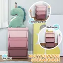 HOMCOM 3 Drawers Plastic Storage Units, 3 Tier Kids Storage Units, Children Toy Chest for Nursery, Playroom, Bedroom, Pink image 6