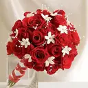 Yuejia 12Pcs 10.6in/26.92cmArtificial Roses Single Stem Fake Silk Flower Arrangement Bridal Bouquet Real Touch for Home Party Wedding Decoration(red) image 5
