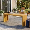 Outsunny Banc de Jardin en Bois d'Acacia, Banc d'Extérieur sans Dossier 2 Places avec Assise à Lattes Effet Bois, charge 240 kg, 110x30x45cm, bois naturel image 8