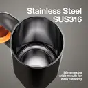 CHAKO LAB BaWang Insulated Stainless Steel Tumbler Tumbler with Handle and Straw 33oz Cup Holder Friendly for Travel Leakproof Water Bottle BPA-Free 316 stainless steel liner Silver image 6