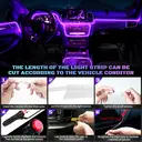 Acrylic Interior Car LED Strip Light with Wireless APP, RGB Dreamcolor 6 in 1 with 175 inches 593 LEDs Fiber Optic Ambient Lighting Kits, 16 Million Colors Sound Active Function Car Neon Lights image 5