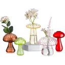 5 PCS Mushroom Shaped Vase, Planters Clear Hydroponic Vase, Flowers Plants for Decorative Centerpiece,Table Decor,Home Wedding Party (5 Color) image 0