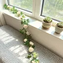 Wei's Moment Pack of 3 (2 metres) Artificial Flower Garland Champagne Peony Garland Artificial Flower Garland Roses Silk Flowers Garland Artificial Flowers Hanging Rose Garland for Wedding Home Decor image 4