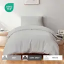 LeBonsoir Light Gray Duvet Cover Set，135x200cm/50x75cmx1 Soft Double Brushed Bedding Set， with Zip， 2 Pieces， Includes 1 Duvet Cover & 1 Pillowcase， NO Comforter image 0