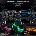 Acrylic Interior Car LED Strip Light with Wireless APP, RGB Dreamcolor 6 in 1 with 175 inches 593 LEDs Fiber Optic Ambient Lighting Kits, 16 Million Colors Sound Active Function Car Neon Lights image 8