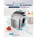 EUHOMY Countertop Ice Maker – Self-Cleaning Function – 9 Cubes in 6 Minutes – Portable Ice Cube Maker with Ice Scoop & Basket – For Home, Kitchen, Office, Bar image 5