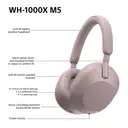 Sony WH1000XM5 Wireless Over-Ear Noise Cancelling Headphones - Smoky Pink image 8