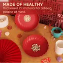 Vaisselle de Fête en Plastique Rouge, Incassable et Légère pour Réceptions, Repas de Famille et Occasions Spéciales  
Ensemble d’Assiettes Happy - 4 pièces, Matière PP, 25×25×5 cm/pièce image 4