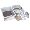 Nobleza Closed stainless steel cat litter box/With cat litter mat and cat litter scoop/L60*W40*H44cm/Grey/UKHigh-quality stainless steel, wear-resistant and scratch-resistant;Large size, more comfortable and spacious;Easy to clean, no odor;Complete accessories image 5